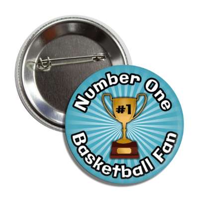 number one basketball fan trophy button