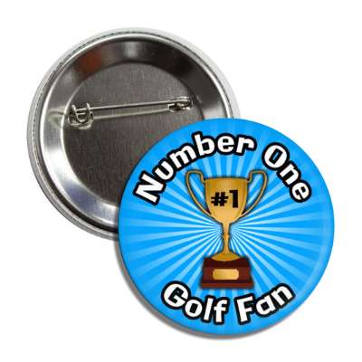 number one golf fan trophy button