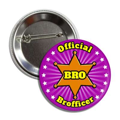 official brofficer novelty police badge purple button
