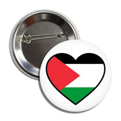 palestine flag support heart peace button