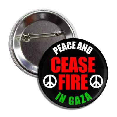 peace and cease fire in gaza peace symbols black button