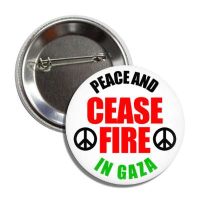 peace and cease fire in gaza peace symbols white button