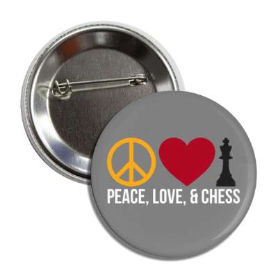 peace love and chess symbol heart king piece silhouette button