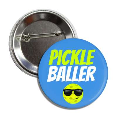 pickleballer pickleball sunglasses smile face button