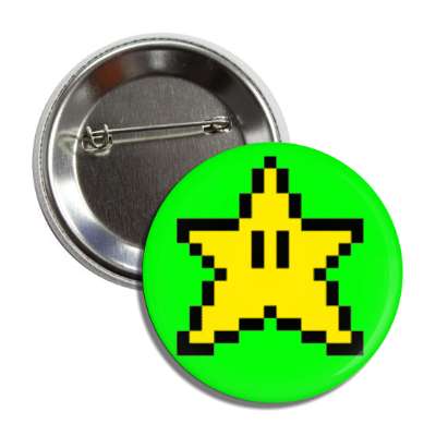 pixel mario star green button