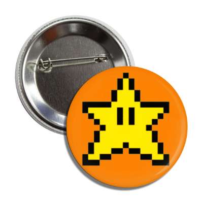 pixel mario star orange button