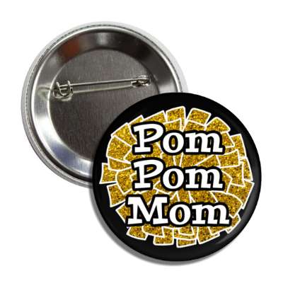 pom pom mom black cheerleading parent button