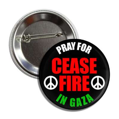 pray for cease fire in gaza peace symbols black button