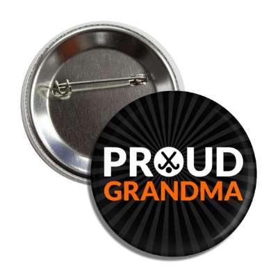 proud field hockey grandma crossed sticks ball button