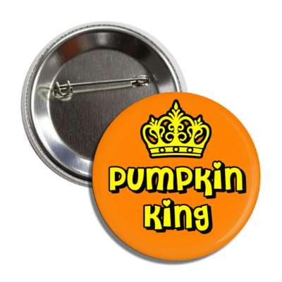 pumpkin king crown orange button