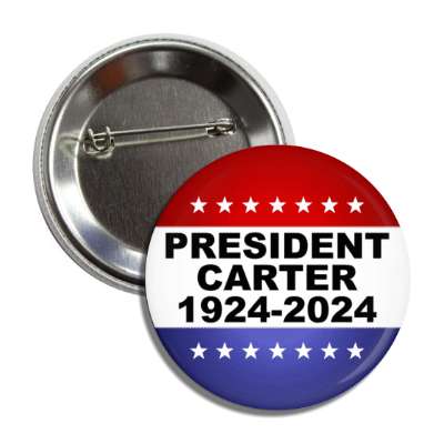 red white blue political colors president carter 1924 2024 memorial button