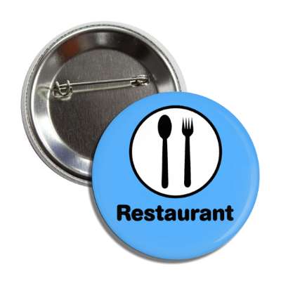 restaurant food spoon fork symbol blue button