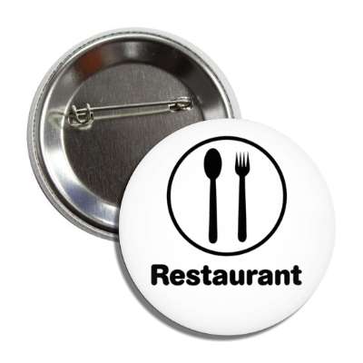 restaurant food spoon fork symbol white button