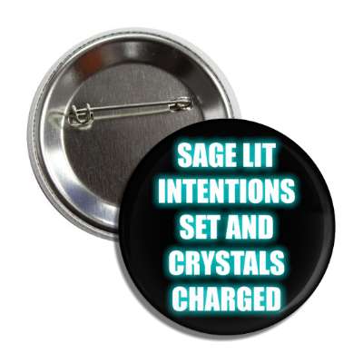 sage lit intentions set and crystals charged button