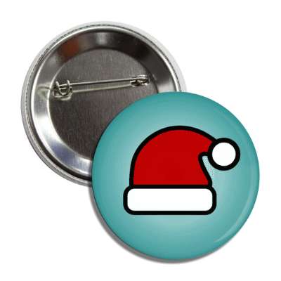 santa hat teal button