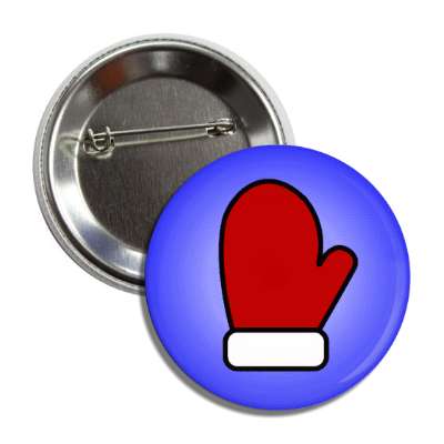 santa mitten blue button