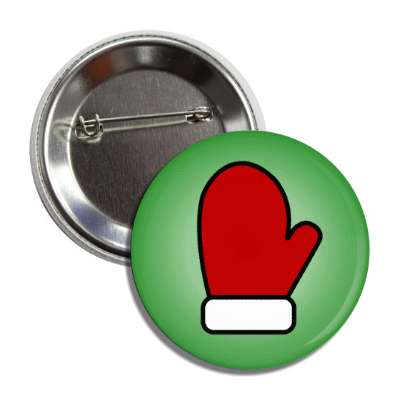 santa mitten green button