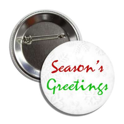seasons greetings cursive light snow button