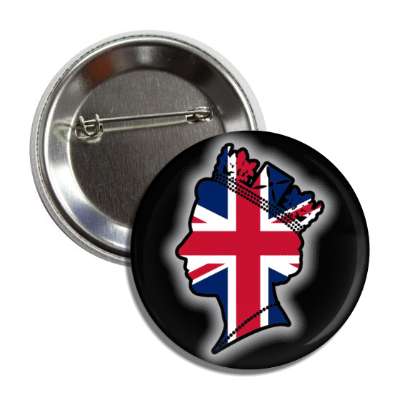 silhouette queen elizabeth ii union jack flag uk memorial button