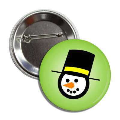 snow man head carrot nose coal eyes tophat green button