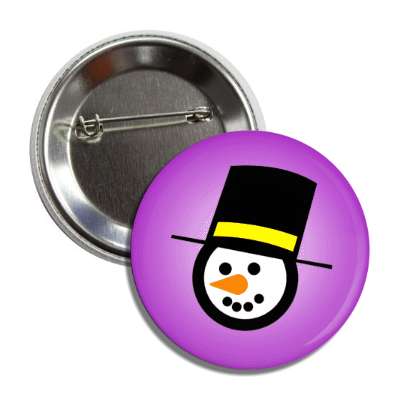 snow man head carrot nose coal eyes tophat purple button