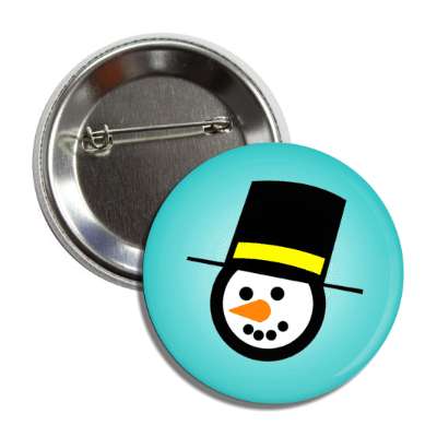 snow man head carrot nose coal eyes tophat teal button