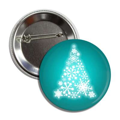 snowflake light christmas tree teal button