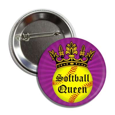 softball queen crown button