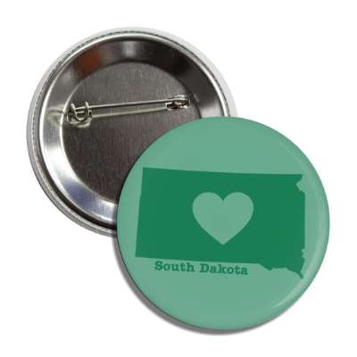 south dakota state heart silhouette button
