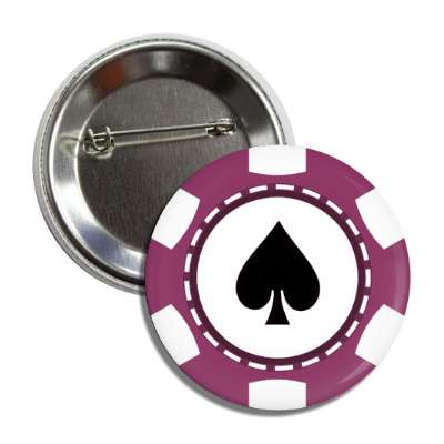 spade card suit poker chip purple button