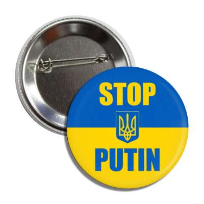 stop putin russian ukraine war ukrainian coat of arms flag button