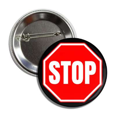 stop sign red classic button