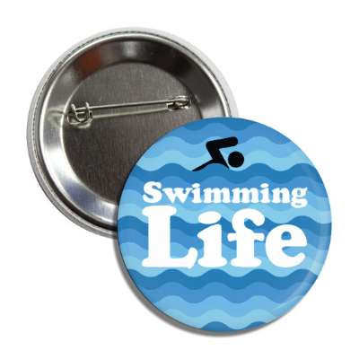swimming life water waves pool sport button