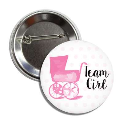 team girl baby stroller pink polka dots button