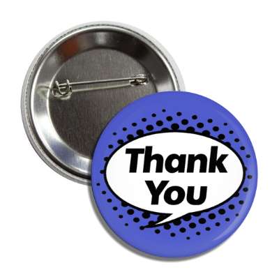 thank you cartoon bubble stylized blue button