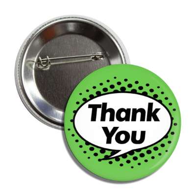 thank you cartoon bubble stylized green button