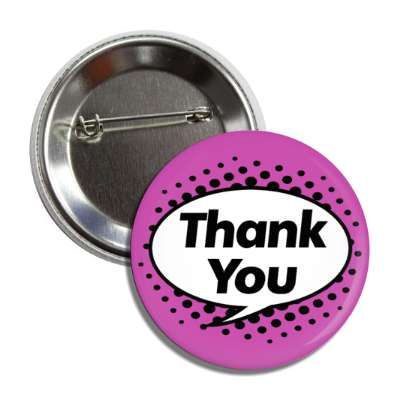 thank you cartoon bubble stylized purple button