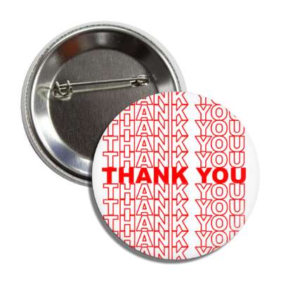 thank you repeated red shopping bag design retail button