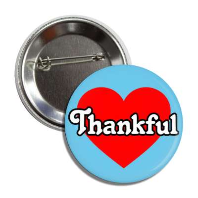 thankful red heart gratitude appreciation light blue button