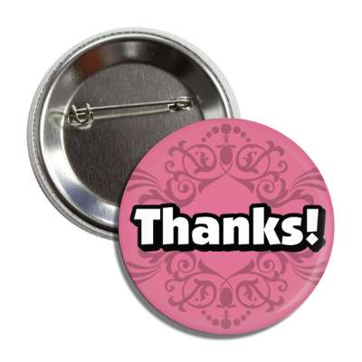 thanks fancy decoration lines pink button