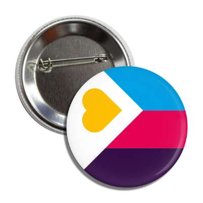 tricolor polyamory flag pride heart colors lgbtq button