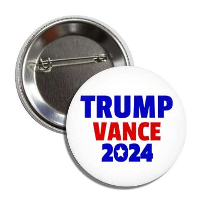 trump vance 2024 star red white blue button