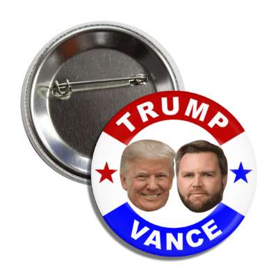 trump vance heads classic red white blue political 2024 button