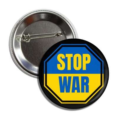 ukraine flag stop sign stop war black button