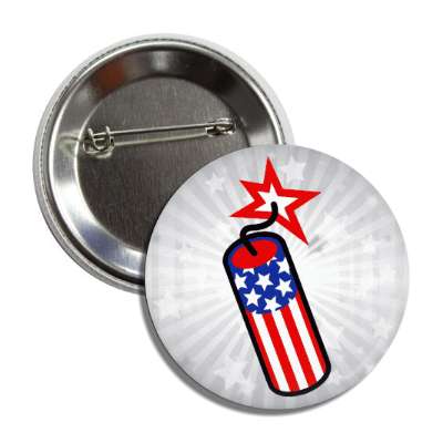 us flag firecracker grey button