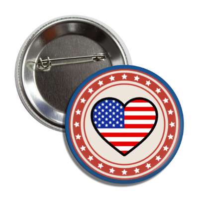 us flag heart red star circle blue white button