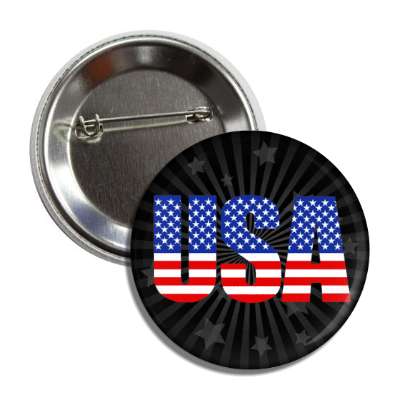 usa american flag words black button