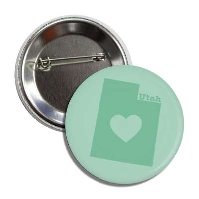 utah state heart silhouette button