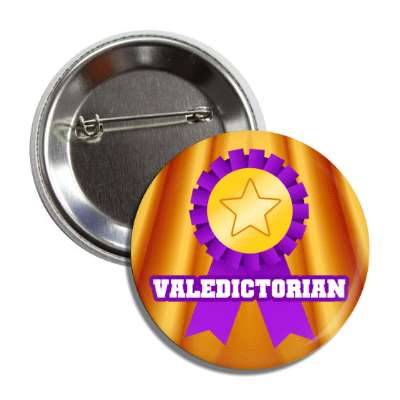 valedictorian student purple gold star ribbon award button