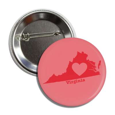 virginia state heart silhouette button